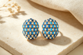 Checkerboard Sphere Stud Earrings
