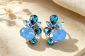 Sky Blue Cluster Earrings